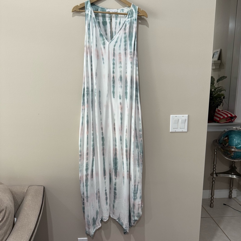 Young Fabulous & Broke Tie Dye Maxi Dress Boho Oversized Size Small
